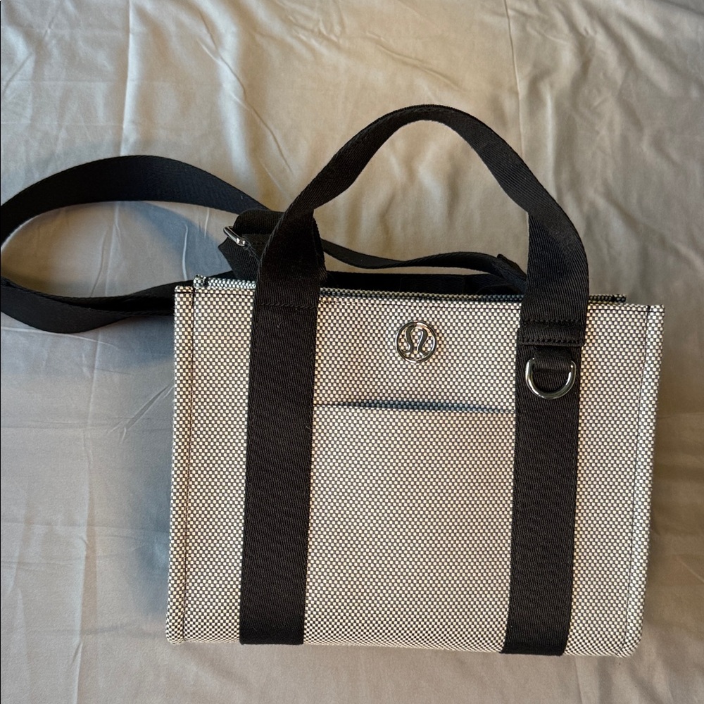 Lululemon Athletica Black and White Checkered Tote
